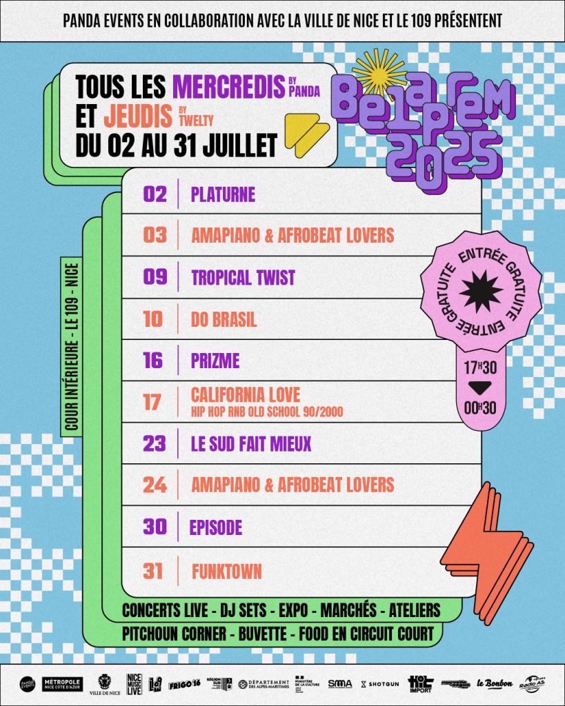 🌞 BELAPREM 2025 – CONCERTS GRATUITS TOUS LES MERCREDIS ET JEUDIS DE JUILLET À NICE ! 🌞