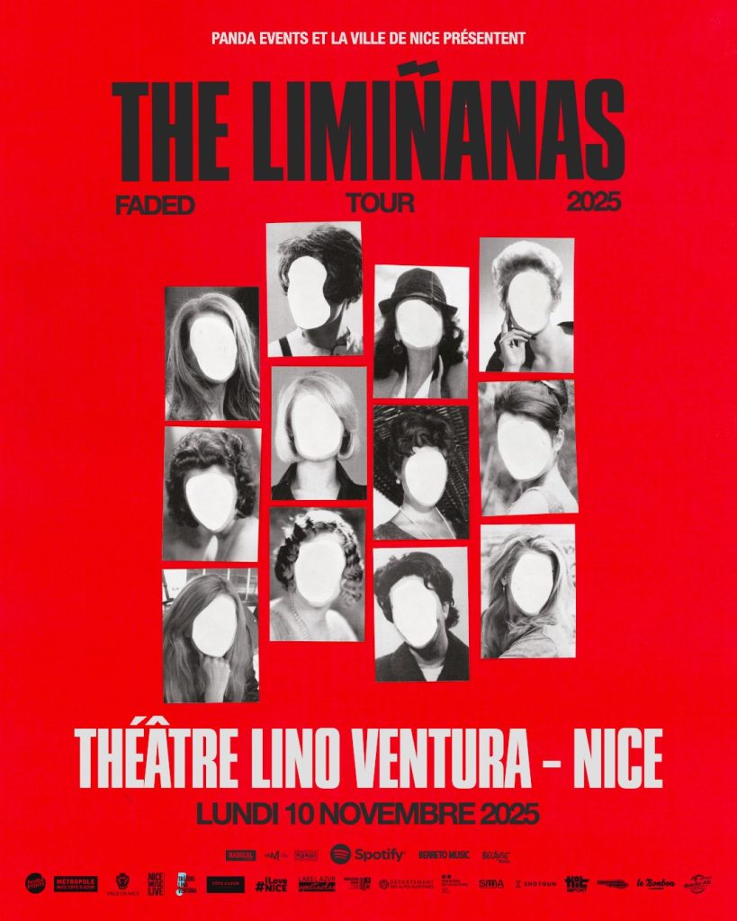 Affiche du concert des Limiñanas au Théâtre Lino Ventura à Nice le 10 novembre 2025, Faded Tour.