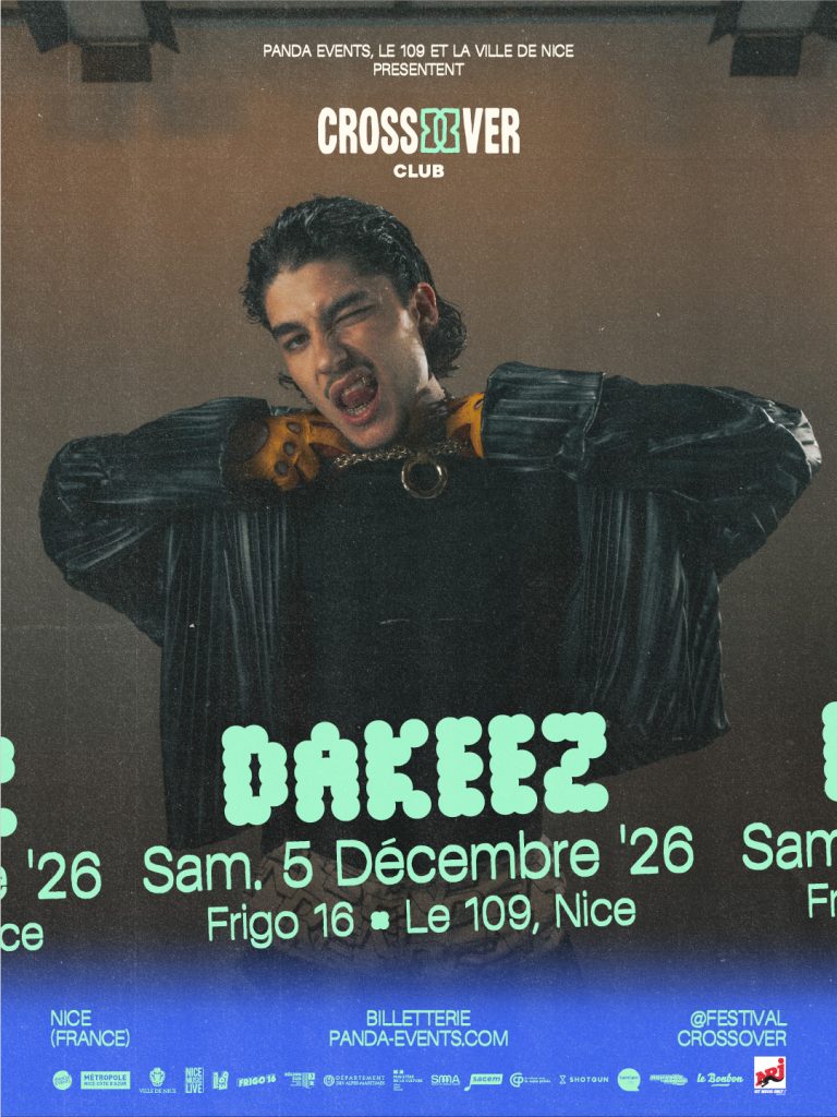 Affiche du concert urbain de Dakeez pour la soirée Crossover Club au Frigo 16 à Nice le samedi 5 décembre 2026.